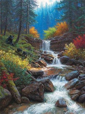 Forest Stream Paint By Numbers (40x50cm No Frame)