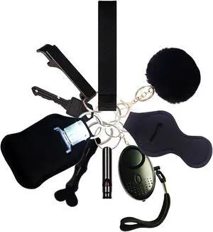 Self Defense Keychain Set With Safe Sound Personal Alarm, Safety Keychain Set for Women, Girls - Portable Self Protection Key Chain Defense
