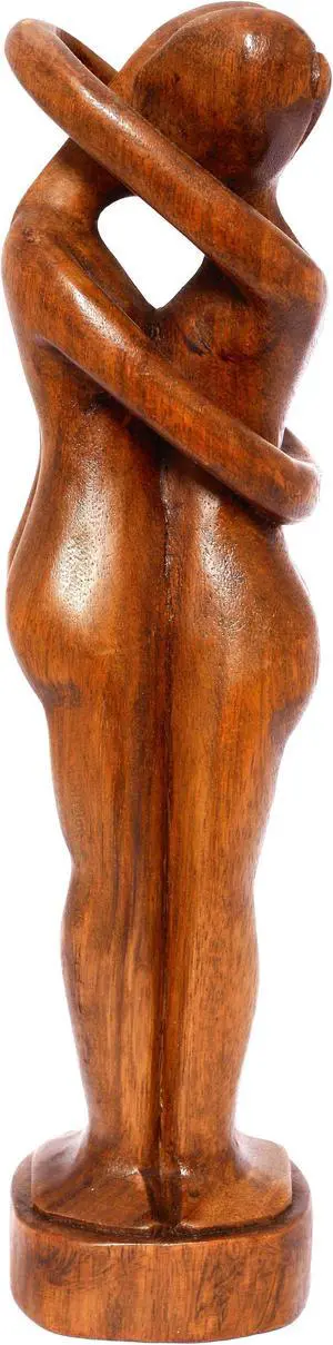 G6 COLLECTION 12" Wooden Handmade Abstract Sculpture Statue Handcrafted "Everlasting Love" Art Gift Decorative Home Decor Figurine Accent Decoration Artwork Handcarved