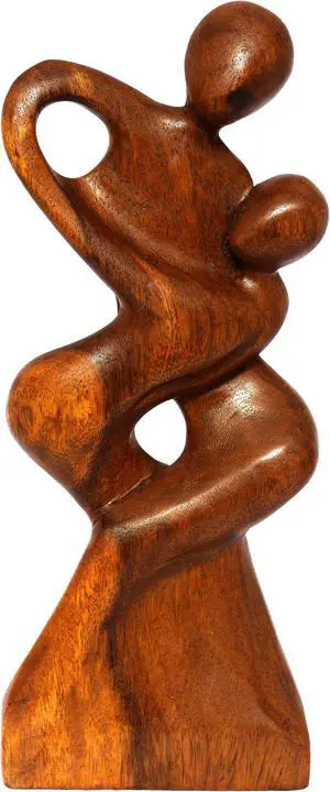 G6 COLLECTION 12" Wooden Handmade Abstract Sculpture Statue Handcrafted "Forever Mine" Gift Art Home Decor Figurine Accent Decoration Artwork Hand Carved