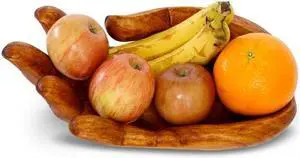 G6 COLLECTION Wooden Handmade Hand Palm Fruit Decorative Bowl Centerpiece Hand Carved Art Home Decor Gift Decoration Artwork Handcrafted Storage Wood Serving Bowls