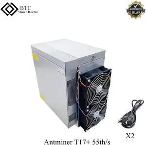 Antminer T17 Plus 55T High Hash Rate SHA-256 3000W Asic Miner With Power Supply Bitmain