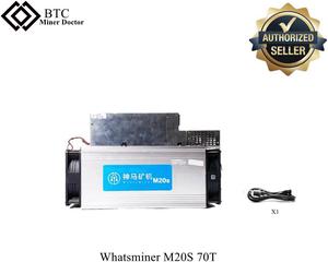 Microbt Whatsminer M20s 70t with PSU Btc Bitcoin Miner 3458W 70th/s