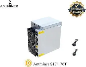 Antminer S17+ 76TH Bitcoin Mining BTC Miner Include PSU and Power Cords Most Competitive Bitcoin Miner