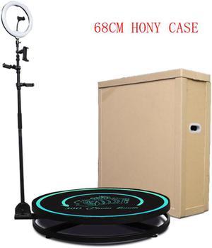 68CM 360 Camera Booth Machine with LED Ring Light for Parties, Weddings, Vlog with Honey Case Packing