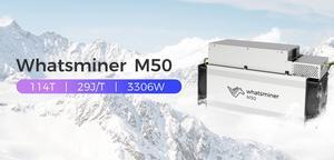 Whatsminer M50 Serials  M50 achieve 114 TH/s at 29 J/T With PSU