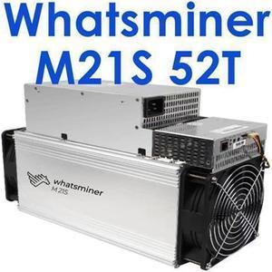 Whatsminer M21S 52T BTC Bitcoin Asic Miner Machine 3360W Include PSU Better Than M20S Antminer L3 S9 S17 T17e M3 M21S M30S Innosilicon T2 T3 A1066