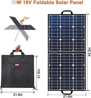 FlashFish Foldable Solar Panel 18V High Efficience Solar Battery Charger 100W Solar Phone Charger for Outdoor Travel