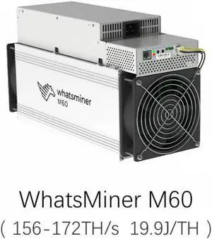 Whatsminer M60 164Th/S 19.9J/TH BTC Miner Bitcoin Mining from MicroBT