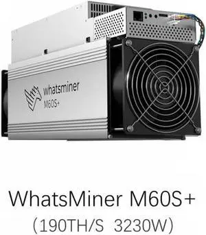 WhatsMiner M60S+ 190T 3230W BTC Miner Bitcoin Mining Air Cooling from MicroBT