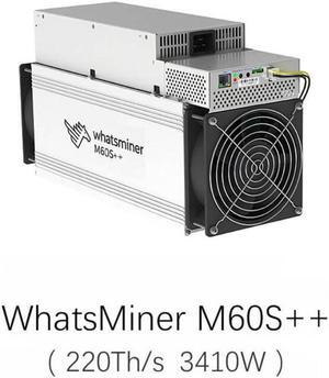 WhatsMiner M60S++ 220T 3410W Bitcoin Miner from MicroBT