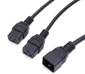 Minerdoctor DogKing Miner Power Cord Extension,Dual C19 to C20 Y Splitter ,4.92FT/1.5m, 12 AWG