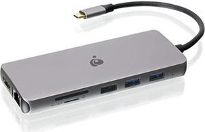 IOGEAR USB-C Triple Display Dock Station - 4K 60Hz - 2 HDMI - 1 DisplayPort - 2 USB 2-2 USB 3 - Ethernet - 3.5mm Audio - USB-C 100W PD - MacBook Pro/Air Thunderbolt 3 - Type C Laptop - GUD3C4K3P
