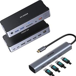8K USB C Laptop Docking Station with 2*DP & 1*HDMI Ports, 15 in 1 Hub Dock for Dual Monitor, Triple Display with 2 DisplayPort, 100W PD Charging, USB A 3.1/3.0/2.0, USB C 3.1, Ethernet, SD&TF, Audio