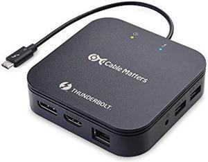 [Intel Certified] Cable Matters Dual Monitor Thunderbolt 3 Dock with HDMI 2.0 and DisplayPort, USB 3.1, Gigabit Ethernet, Audio, and 60W Charging - Compatible with USB4 and Thunderbolt 4