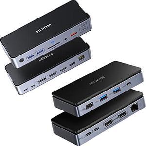 8K USB C Laptop Docking Station with 2*DP & 1*HDMI Ports, 15 in 1 Hub Dock for Dual Monitor, Triple Display with 2 DisplayPort, 100W PD Charging, USB A 3.1/3.0/2.0, USB C 3.1, Ethernet, SD&TF, Audio
