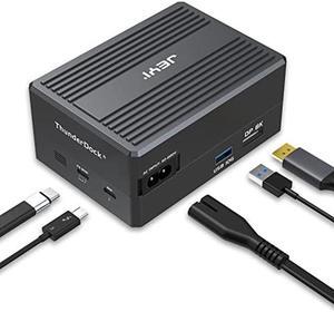 GaN Thunderbolt 3 Dock, JEYI 8-in-1 Dual Thunderbolt 3 Docking Station with NVMe M.2 Expansion, 8K DP,60W PD, USB-A 10Gbps - ThunderDock 7 Ultra