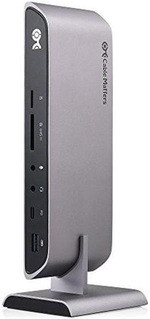Cable Matters USB C Dock for Windows - Dual 4K DisplayPort, 80W Charging, SD Card Slot, 10Gbps USB-A/USB-C Gigabit Ethernet - Thunderbolt 4 / USB4 / Thunderbolt 3 Port Compatible USB C Docking Station