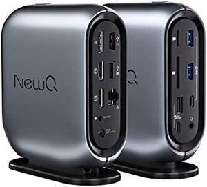 Triple Display USB C Docking Station for M1 M2 MacBook, 16-in-1 DisplayLink Universal Dock with 150W Adapter, HDMI, DP, GEN2 10Gbps, 96W for PC, 18W PD, Audio, RJ45, SD TF, for USB-C, TB 3/4 Laptops