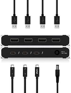CalDigit Thunderbolt 4 Element Hub - Universal Multi-Port Hub, 4X Thunderbolt 4/USB4 Ports, 4X USB 3.2 Gen2 10Gb/s Ports, Single display up to 8K or Dual 4K 60Hz Displays, 60W Charging with 0.8m Cable