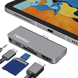 TWOPAN 5-in-1 USB C Hub Adapter Dongle Docking Station for iMac, iPad Pro 2021 12.9 M1, MacBook Pro 14"/16" M2 Pro/Max, 4K HDMI, USB C PD 3.0 Charging, SD/Micro SD Card Reader, 3.5mm Audio Jack