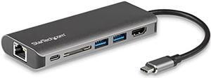 StarTech.com USB C Multiport Adapter, Portable USB-C Dock to 4K HDMI, 2-pt USB 3.0 Hub, SD/SDHC, GbE, 60W PD Pass-Through - USB Type-C/Thunderbolt 3 - REPLACED BY DKT30CHSDPD1 (DKT30CSDHPD)