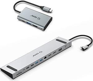TOTU 13 in 1 Triple Display Docking Station (Dual 4K HDMI,VGA) &4 in 1 100W Dual 4K HDMI USB C Hub