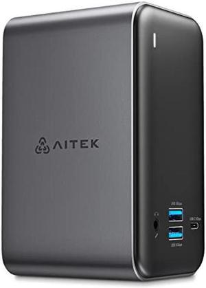 Aitek USB-C Dock Docking Station: 13-in-2 for Non-M1/M2 MacBook Pro/Air Multiple Adapter with Dual Display 2HDMI One DP Monitor RJ45 Ethernet Multi USB A/C Ports 3.0 PD 87W Charging for Laptop