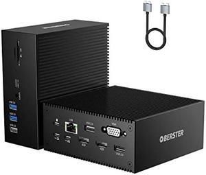 Docking Station Dual Monitor for MacBook Pro/Air, 16 in 2 Triple Display Laptop Docking Station (2 HDMI 4K, VGA, PD 100W, USB-C 3.0, 5USB A) Compatible for macOS Windows Thunderbolt 3 USB C