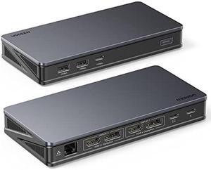 UGREEN USB C Docking Station, 9-in-1 Dual 4K@60hz Extended PD Dock for MacBook, 2 DP & 2 HDMI Ports, 10 Gbps USB C and USB-A Data, 100W PD Charging, Gigabit Ethernet for macOS, Windows