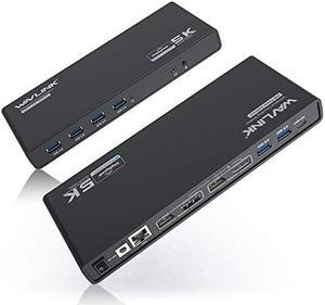 WAVLINK USB C Universal Laptop Docking Station with 65W Charging,USB 3.0 Dual Monitor Single 5K/Dual 4K @60Hz for USB-C and Thunderbolt 3 Windows,MacOS 10.14 Later (2 HDMI,2 DP,LAN, 6 USB,Audio)