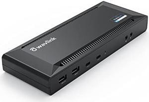 WAVLINK Universal USB C Laptop Docking Station - 100W Charging and Dual 5K/4K@60Hz Display for Windows/MacOS/ChromeOS/Ubuntu - 2 DP 1.2, 2 HDMI 2.0, 6USB 3.0, LAN, Audi