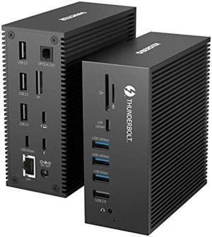 18-in-1 Thunderbolt 3 Docking Station USB C Dock 40 Gbit/s with DP 8K@30Hz, Duales 4K@60Hz Display, PD 60W, USB-C 10Gbs, 2xUSB-A 10Gbs, SD/TF, Audio, Gigabit Ethernet for MacBook Mac & Windows