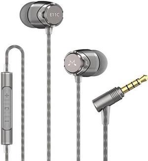 SoundMAGIC E11C Wired Earbuds with Microphone HiFi Stereo Earphones Noise Isolating in Ear Headphones Powerful Bass Tangle Free Cord Gunmetal