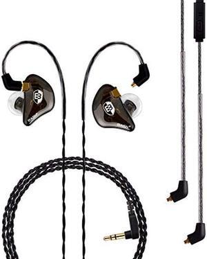 BASN Professional in Ear Monitor Headphones for Singers Drummers Musicians with MMCX Connector IEM Earphones (Pro Clear Brown)