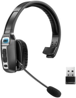 Sarevile Trucker Bluetooth Headset, V5.2 Wireless Headset with USB Dongle Microphone AI Noise Canceling, On Ear Bluetooth Headphone with Mute for Driver Office Call Center