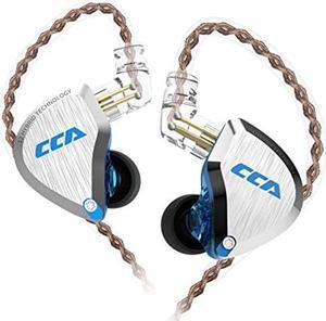 CCA C12 in Ear Monitor, 5BA+1DD Balanced Armature Drives HiFi Bass in Ear Earphone Headset Noise Cancelling Earbuds Zinc Alloy Headphones with Detachable Cable 0.75mm 2PIN (No Mic, Blue)