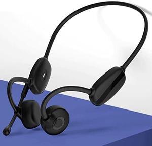 Bone Conduction Headphones Bluetooth with Noise-Canceling Boom Microphone Wireless Open Ear Lightweight Headset for Home Office Education Conference Calls Online Teaching Learning Running Hiking