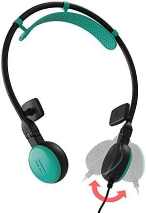 Bengdii Bee Off Ear Headphones, Max Comfort Ear Speakers, Noncontact Earpieces, Lightweight Open Ear Headsets, Microphone, 3.5mm Jack for School/Teens/Kids/Phone/Tablet/Laptop, Korean Made, Mint