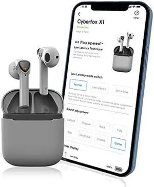 FLYDIGI Cyberfox X1 True Wireless 50ms Ultra-Low Latency Gaming Earbuds, 13.4mm Large Drivers-Active Noise Canceling, 30 Hours of Play Time, Gaming/Music/Sports Sweat-Proof Headphone (Grey) FLYDIGI Cyberfox X1 True Wireless 50ms Ultra-Low Latency Gaming Earbuds, 13.4mm Large Drivers-Active Noise Canceling, 30 Hours of Play Time, Gaming/Music/Sports Sweat-Proof Headphone (Grey)