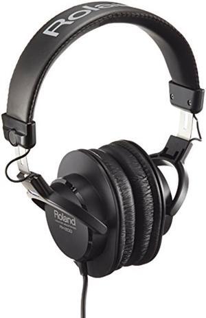 Roland RH-200 Stereo Monitor Headphones Black Coiled Cable - Clear, Accurate and Comfortable for Studio-Quality Monitoring