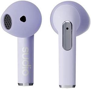 Sudio N2 True Wireless Bluetooth Open-Ear Earbuds - Multipoint Connection, Built-in Microphone for Calls, 30h Battery Time with Charging Case, IPX4 Water Resistant, USB-C & Wireless Charging (Purple)