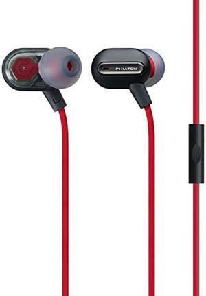 Phiaton MS 300 BA Black Balanced Armature Headphones with Mic - Sound-Isolating Earphones with Rich Audio Quality, Dual-Driver, Headphone Mic, and Inline Remote