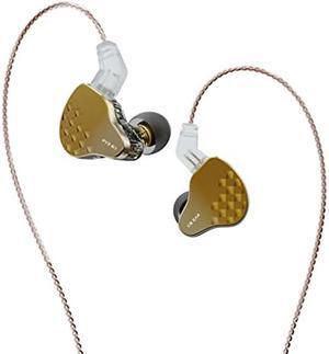 keephifi KBEAR Robin in-Ear Monitors, Stereo Wired in Ear Earphones, 1DD+4BA Hybrid HiFi Earbuds, Powerful Resolution IEM Noise Isolating Headphones for Audiophiles Musicians (NO MIC, Gold)