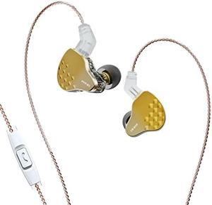 keephifi KBEAR Robin in-Ear Monitors, Stereo Wired in Ear Earphones, 1DD+4BA Hybrid HiFi Earbuds, Powerful Resolution IEM Noise Isolating Headphones for Audiophiles Musicians (with MIC, Gold)