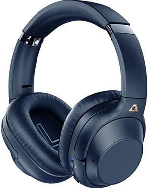 Ankbit Hybrid Active Noise Cancelling Headphones, 60H Playtime, Over-Ear Headphones Wireless Bluetooth with Mic, Hi-Fi Sound, Deep Bass, Foldable, Multi-Connection for Travel/Office- E500Pro(Blue)