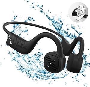 MTYBBYH Swimming Headphones, IPX8 Waterproof Bone Conduction Headphones for Swimming Wireless Bluetooth Open Ear Headphones Swimming MP3 Player Built-in 8G Memory for Swimming Driving Cycling