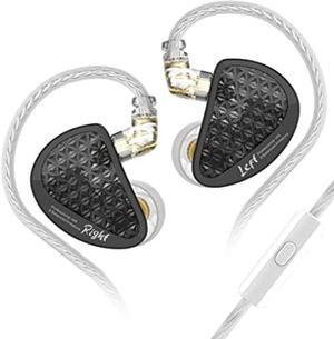 keephifi KZ AS16 Pro Ear Monitors, 16BA Balanced Armature Drivers Earphones HiFi Bass in Ear Monitor Earphones with Detachable 0.75mm 2 pin Cable (Black, with Mic)