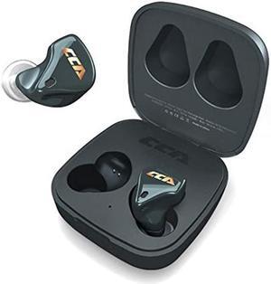 CCA CX10 TWS True Wireless Bluetooth 5.0 Earbuds with Mic, HiFi Stereo in Ear Earphones, 1DD+4BA Noise Isolating Hedsets, Lightweight Sport Headphones for Cell Phone/Game/Music(Fog Blue Gray)