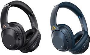 Ankbit Hybrid Active Noise Cancelling Headphones, 95H Playtime, Over-Ear Headphones Wireless Bluetooth with Mic, Hi-Fi Sound, Deep Bass, Foldable, Multi-Connection for Travel/Office- E500Pro-(2Pack)